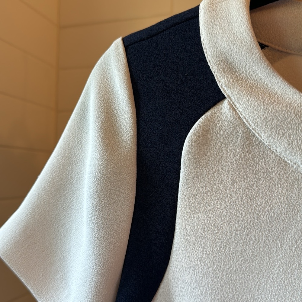 J.Crew Color Block Navy & Cream Tunic - image 4